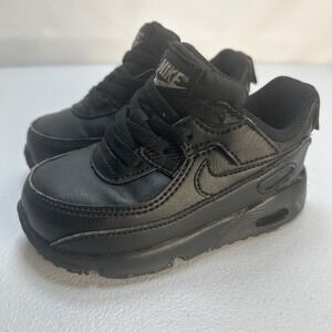 Nike Air Max 90 LTR Toddler Size 7C Triple Black Shoes Sneakers